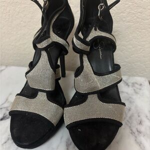 Jessica Simpson Black and Silver Heels